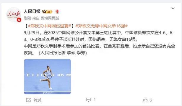 郑钦文退赛早有预兆 中网运动员就诊3大原因 郑钦文退赛早有预兆 中网运动员就诊3大原因